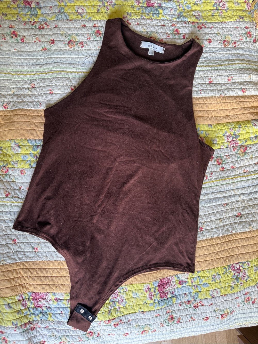 gaze Chocolate Brown Sleeveless Bodysuit
